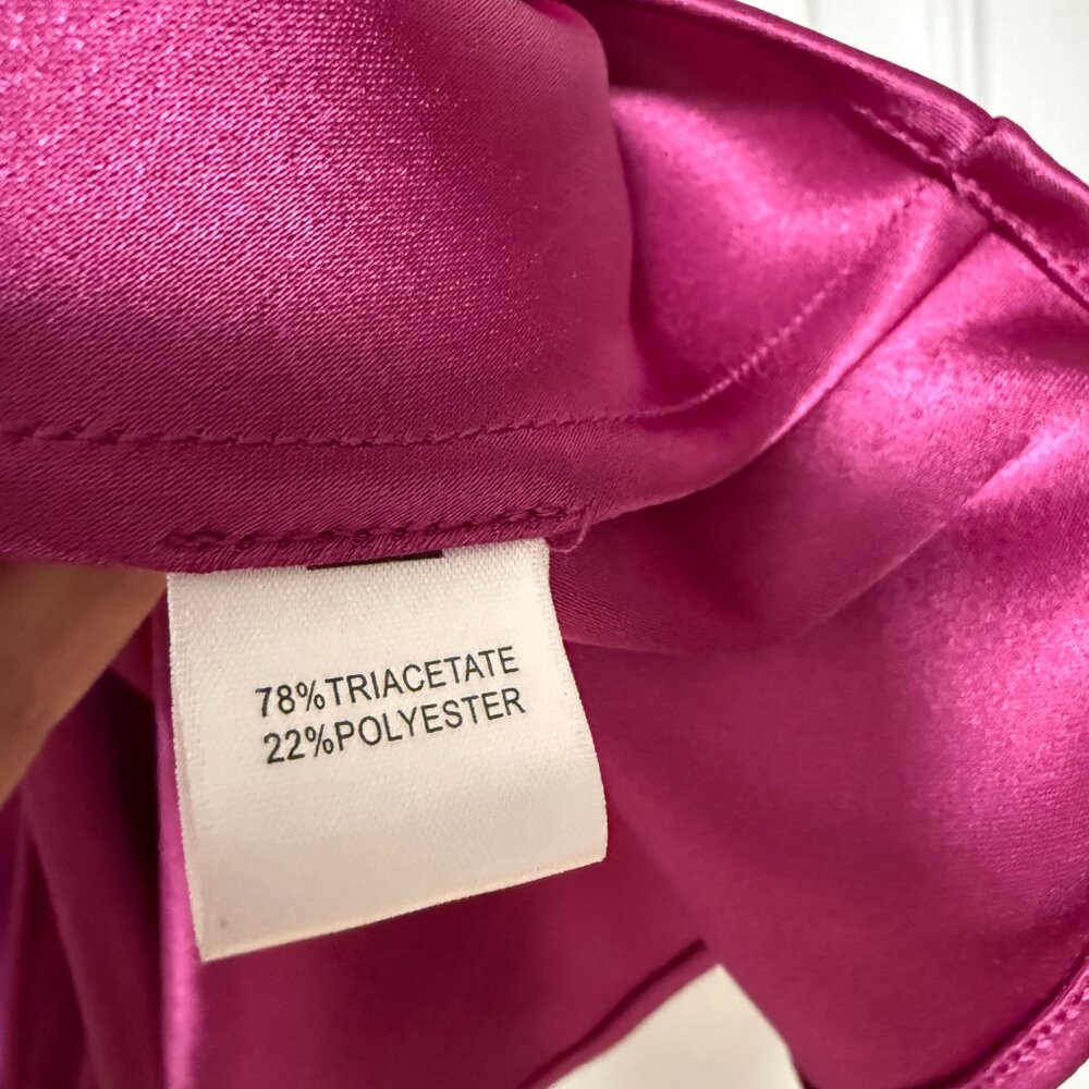 ST. JOHN Women's Satin Fuchsia Pink Jewel Blouse Tank 38 Inch Bust - Picture 4 of 14